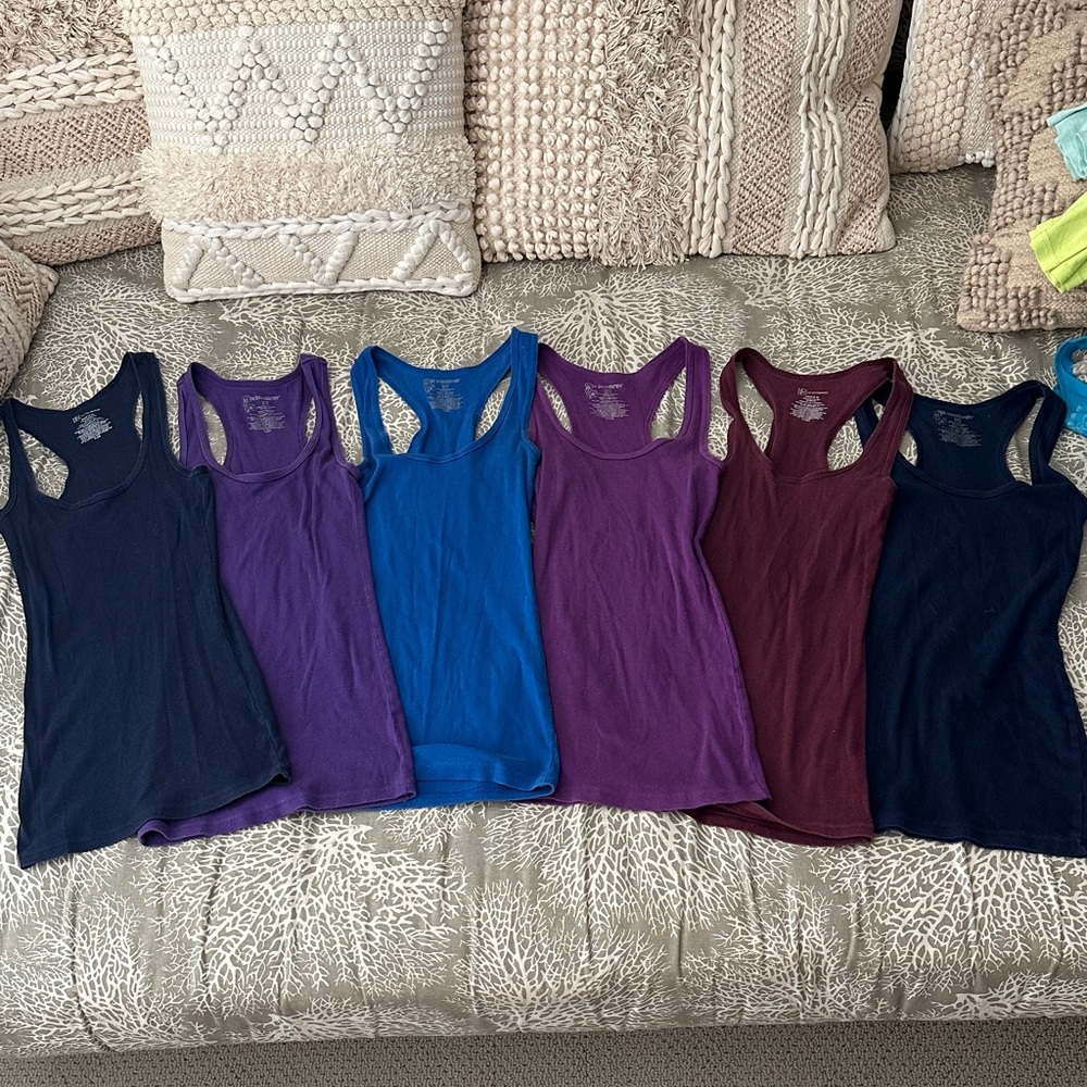 Lot No Boundaries Longer Length Scoop Neck Rib Knit Tank Tops Womens S